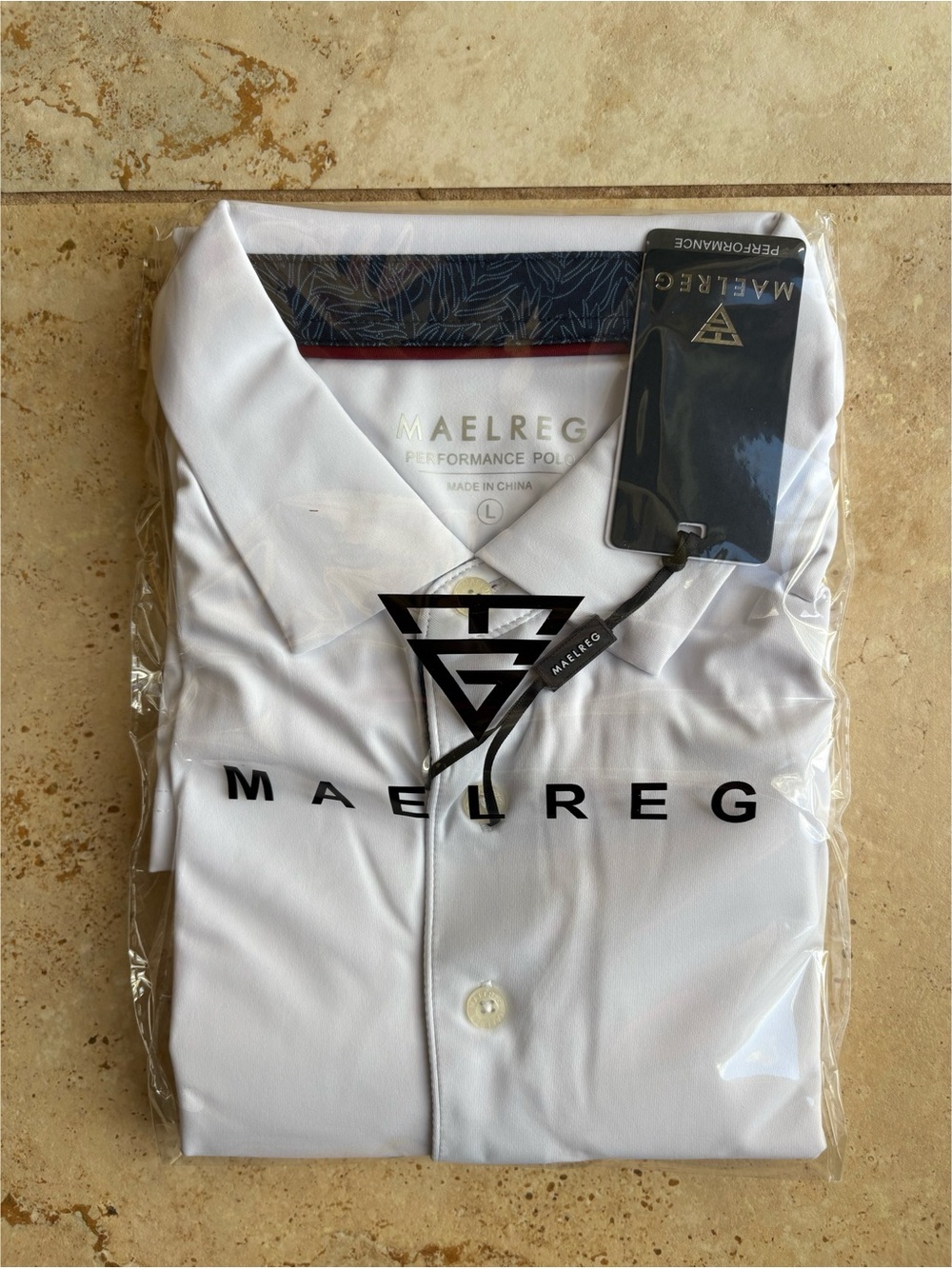 Maelreg Men’s White Performance Polo Shirt